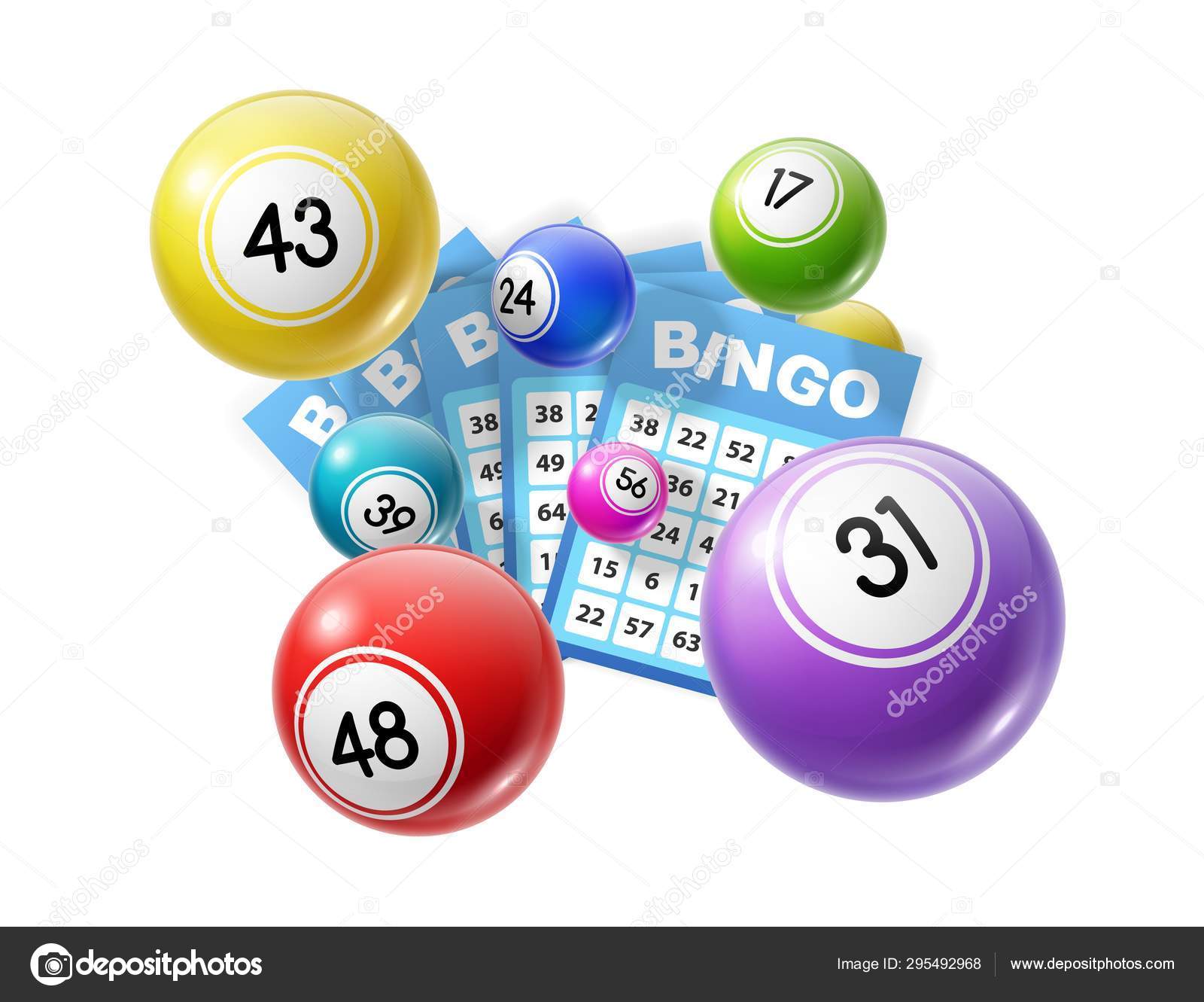 Conjunto de bolas de loteria e números para eles coleção para
