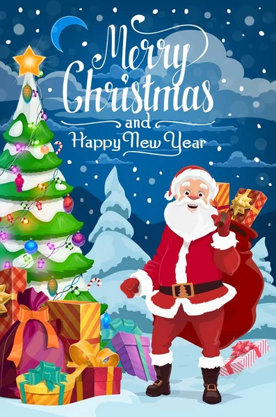 Año Nuevo y vacaciones de Navidad, Santa Claus — Archivo Imágenes Vectoriales