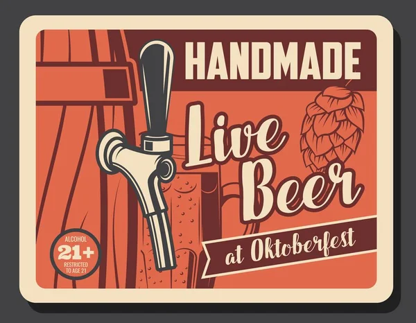 Bière live artisanale, festival de brassage Oktoberfest — Image vectorielle