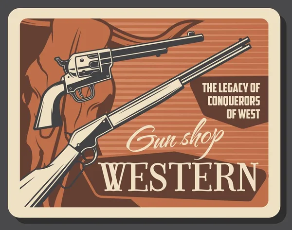 American Western, armas e espingardas loja — Vetor de Stock