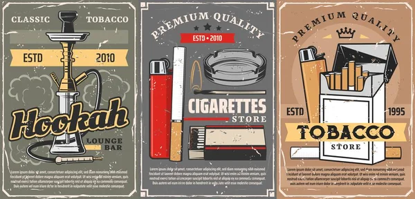 Hochwertiger Tabak, Zigarettengeschäft — Stockvektor