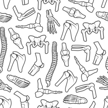 Joints and bones seamless pattern clipart