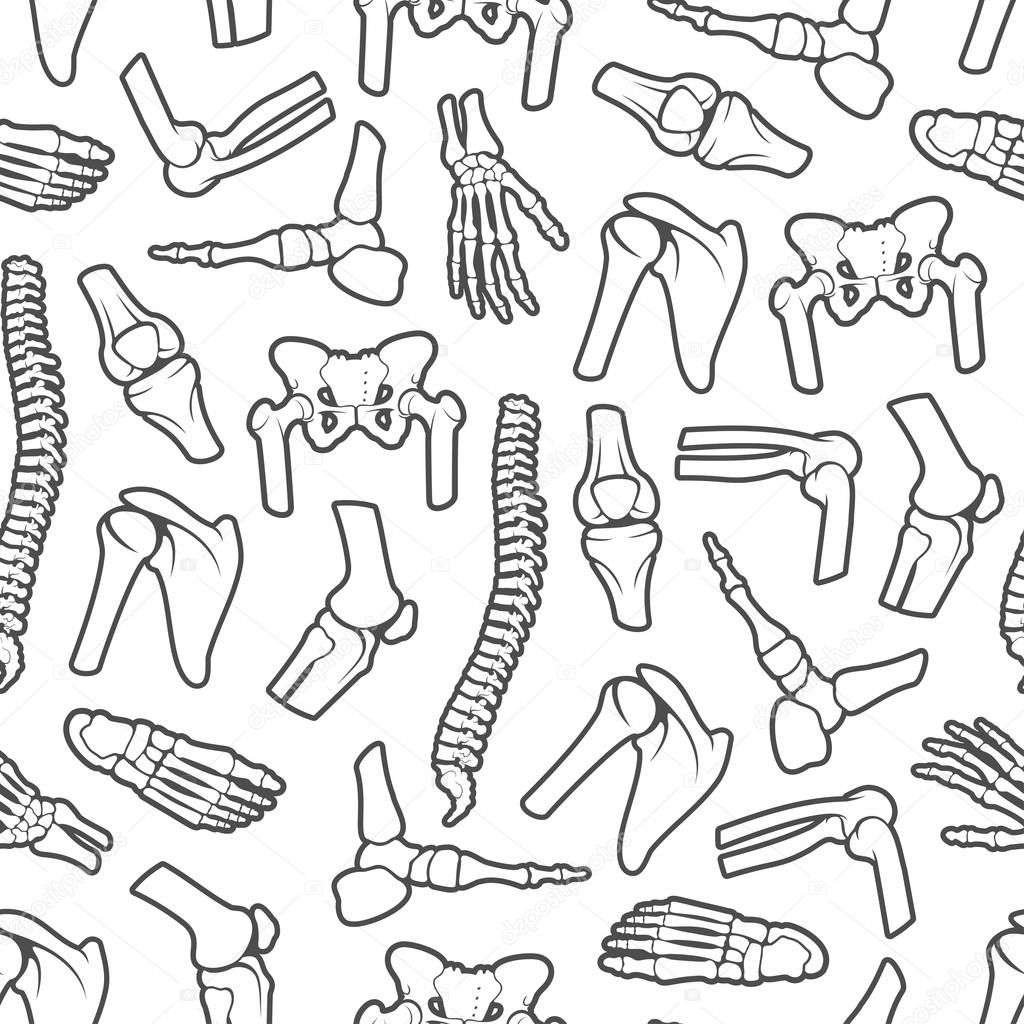 Joints and bones seamless pattern