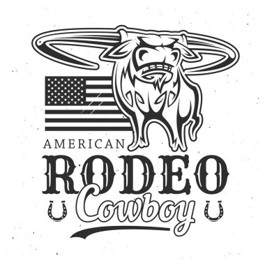 Bull rodeo vahşi batı spor, t-shirt baskı
