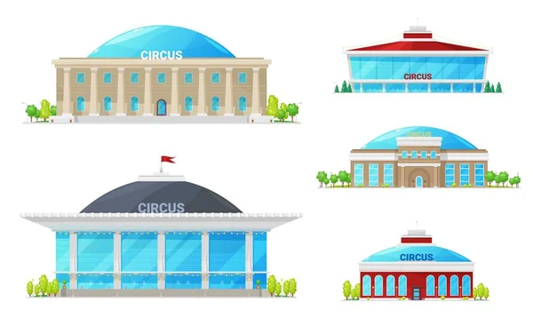 Hoge top Circus gebouw iconen — Stockvector
