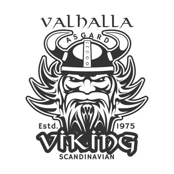 Valhalla Asgard, camiseta de guerrero vikingo print — Archivo Imágenes Vectoriales