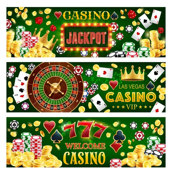 Casino poker grande vittoria, ruota della fortuna, jackpot — Vettoriale Stock