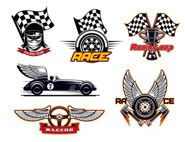 Yarış spor kulübü, motorlu arabalar, bayrak simgeleri