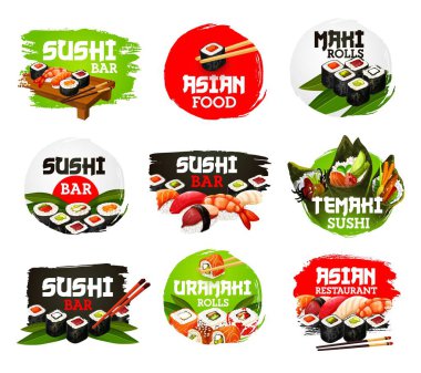 Japon mutfağı suşi, rulo, temaki, uramaki