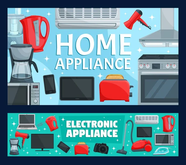Elektronik, ev eşyaları, ev aletleri — Stok Vektör