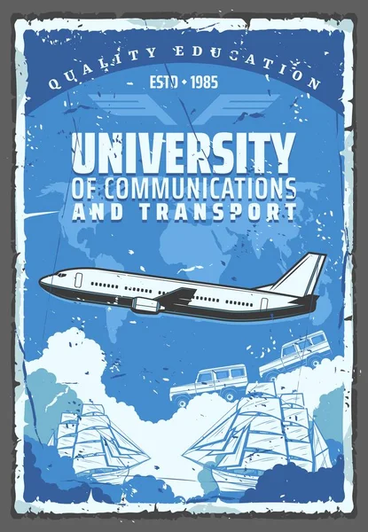 Hava, deniz ve toprak taşımacılığı üniversitesi — Stok Vektör