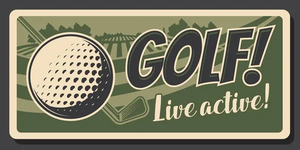 Golf profesional, pasatiempo y actividad deportiva — Vector de stock