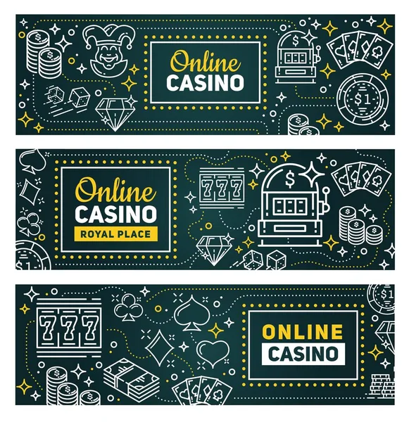 On-line Casino Poker, kolo štěstěny, jackpot — Stockový vektor