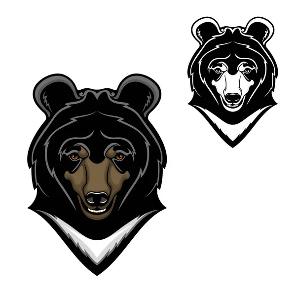 Himalayan bear head mascot, cartoon — Stock Vector