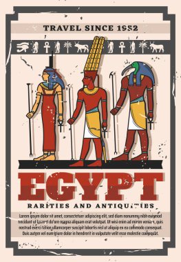 Isis, Amun, hiyeroglifli Mısır Tanrıları