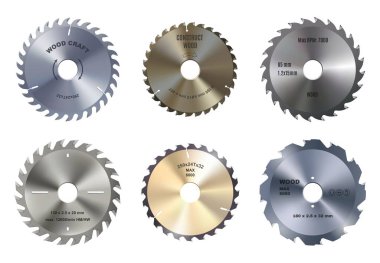 Dairesel testere bıçakları, izole metal dişli diskler.