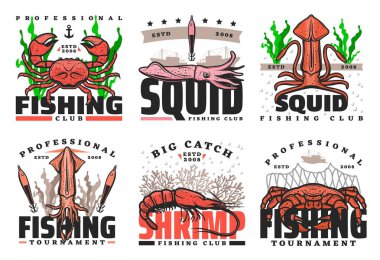 Balıkçı teknesi ve ağlı yengeç, karides ve kalamar.