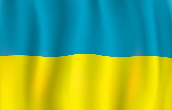 Ukrainska flagga, blå och gul banner — Stock vektor