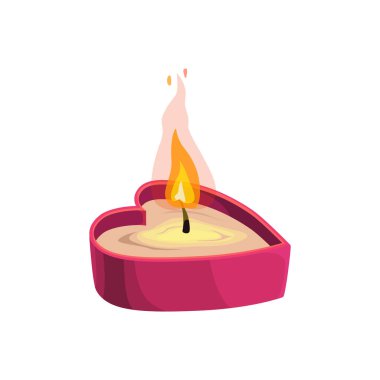 Yalıtılmış kalp şeklinde mum.