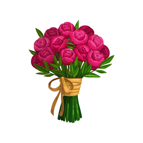 Pioenen of rozen boeket, bos bloemen — Stockvector
