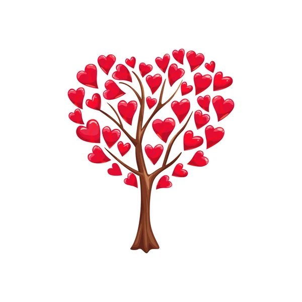 Romantico albero dell'amore con i cuori vettore — Vettoriale Stock