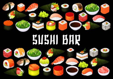 Suşi dürümleri, Japon restoran menüsü.