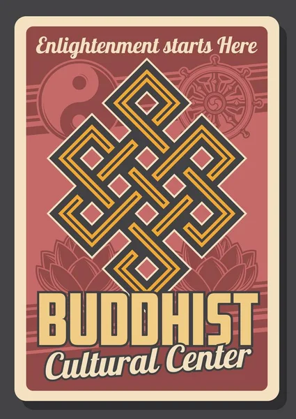 Buddhism religion enlightenment, cultural center — Stock Vector