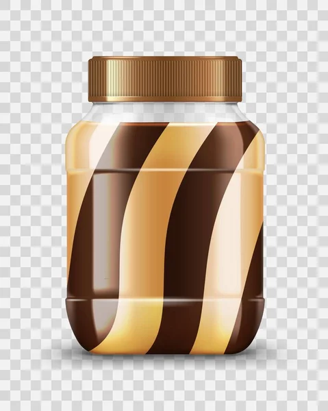 花生酱瓶，发散的或巧克力奶油 — 图库矢量图片