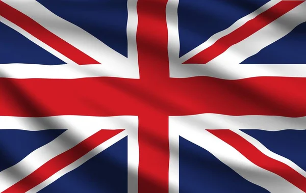 Bandeira Reino Unido Vetor Realista Acenando Union Jack Bandeira Nacional — Vetor de Stock