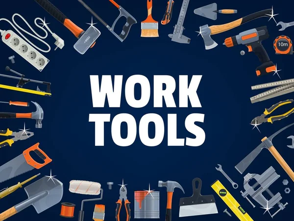 Εργαλεία Εργασίας Diy Κατασκευή Επισκευή Και Ανακαίνιση Σπίτι Διάνυσμα Εξοπλισμού — Διανυσματικό Αρχείο