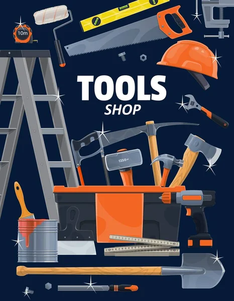 Werkzeuge Und Instrumente Bau Renovierung Von Häusern Reparatur Und Umbau — Stockvektor