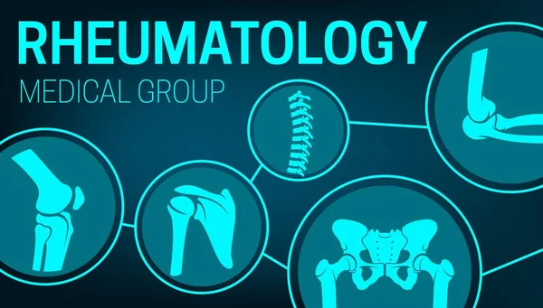 Medicina Reumatológica Radiografía Articulaciones Trastorno Reumático Atención Médica Vector Humano — Vector de stock