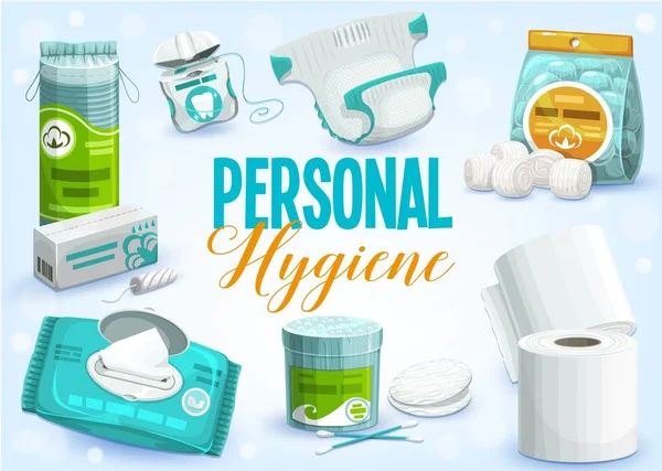 Produtos Higiene Pessoal Design Vetorial Rolos Papel Higiênico Toalha Limpeza — Vetor de Stock