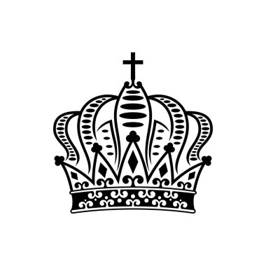 Kraliyet tacı kral ya da kraliçe sembolünü izole etti. Vektör kral ya da imparator başlığı, kraliyet simgesi.
