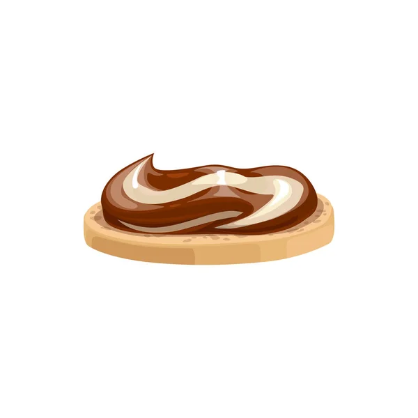 Çikolata Soslu Tereyağlı Sandviç Vektör Ikonu Çikolata Soslu Kakaolu Karamel — Stok Vektör
