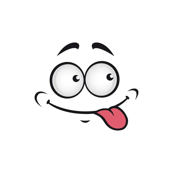 Emoticon Χαμογελά Και Δείχνει Γλώσσα Απομονωμένη Εικόνα Πρόσωπο Emoji Διάνυσμα — Διανυσματικό Αρχείο