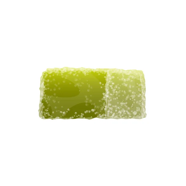 Marmelad Isolerad Grön Kanderad Fruktgelé Vektor Äpple Smak Godis Med — Stock vektor