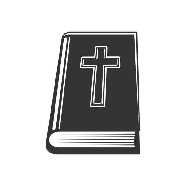 孤立した聖書を崇拝するキリスト教の聖書 キリスト教の宗教の福音とベクトルの聖書 — ストックベクタ