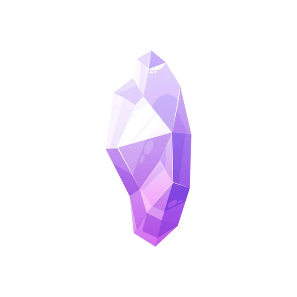 Crystal Gem Vector Isolated Precious Stone Purple Pink Crystal Gemstone — Stock Vector