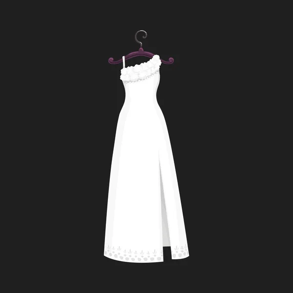 Vestido Casamento Vetor Isolado Ícone Vector Date Saudação Noivado Casamento — Vetor de Stock