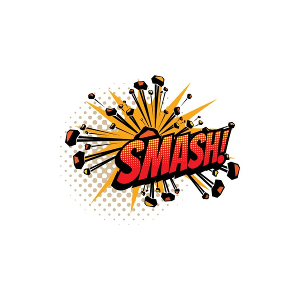 Geluidsexplosie Smash Bellenwolk Stripverhaal Icoon Vector Smash Geluid Wolk Explosie — Stockvector