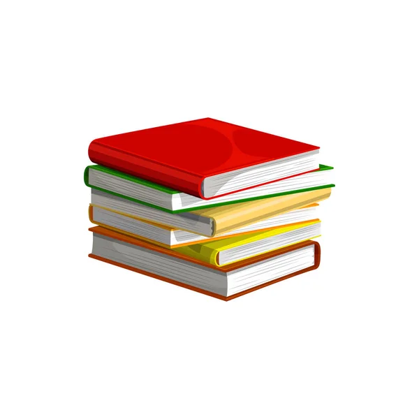 Egy Csomó Tankönyv Elszigetelt Tankönyveket Kemény Fedél Alatt Folyóiratok Szótárak — Stock Vector