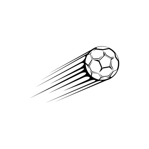 アメリカンフットボールボールを飛んで孤立したモノクロームのアイコン ベクトル高速移動サッカーボールは サッカーの撮影からトレース スポーツ機器 トレイルを残します カレッジスクール選手権大会サイン — ストックベクタ