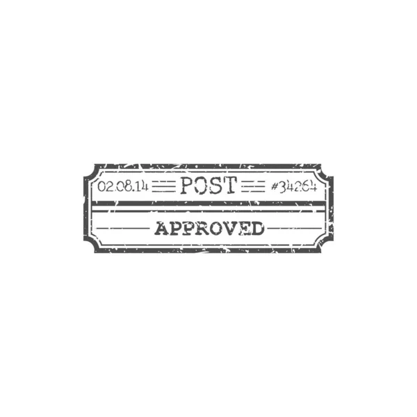 Approved Post Stamp Isolated Delivery Sign Date Number Vector Rectangle — Stock Vector