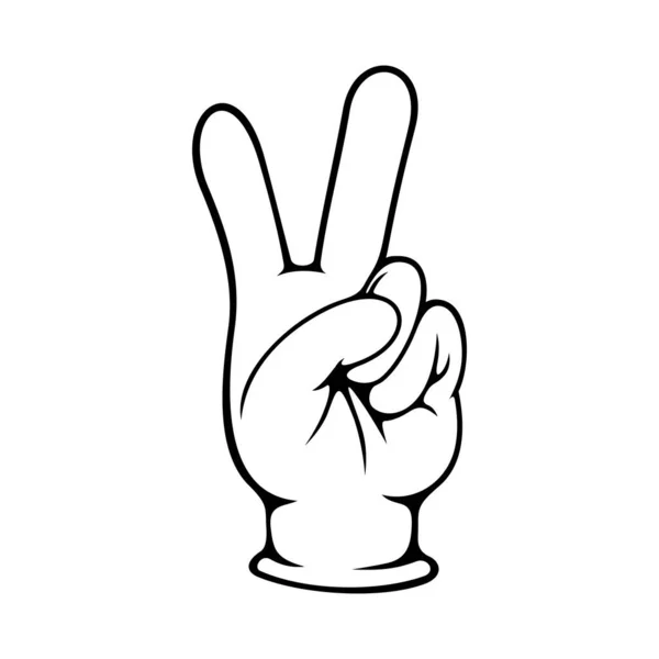 Peace Sign Isolated Hand Gesture Vector Winners Symbol Two Fingers — Stock Vector