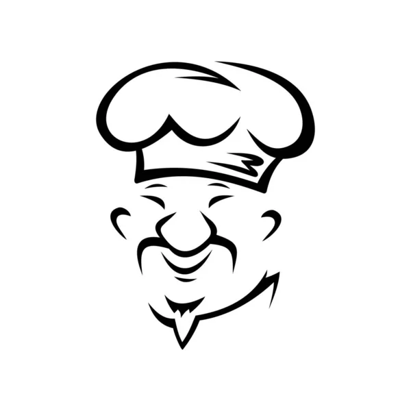 キッチンワーカー パン屋またはウェイター孤立シェフ料理人 ベクトル中国や韓国の男性の台所の肖像画 — ストックベクタ