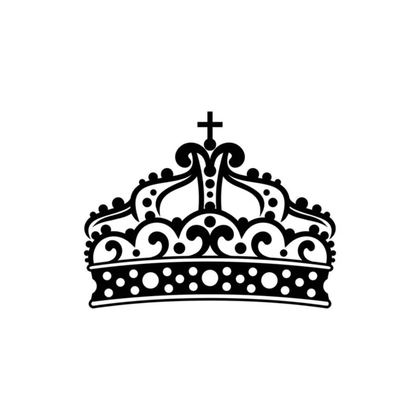 Koninklijke Kroon Geïsoleerd Koning Koningin Symbool Vector Monarch Keizer Hoofddeksels — Stockvector