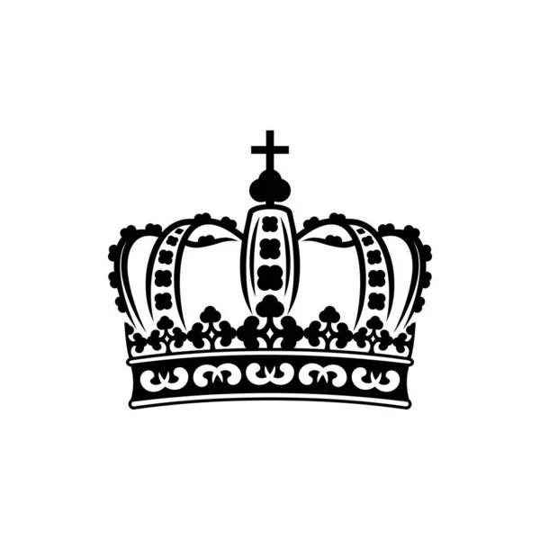 Kraliyet Tacı Kral Kraliçe Sembolünü Izole Etti Vektör Kral Imparator — Stok Vektör