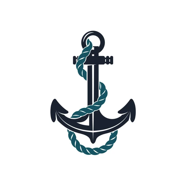 Απομονωμένο Ναυτικό Αντικείμενο Αγκυροβολεί Στον Πυθμένα Της Θάλασσας Μονοχρωματικό Σύμβολο — Διανυσματικό Αρχείο