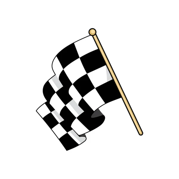 Karierte Flache Vektordarstellung Der Rennfahne Speed Rennen Wettbewerb Flagge Cartoon — Stockvektor